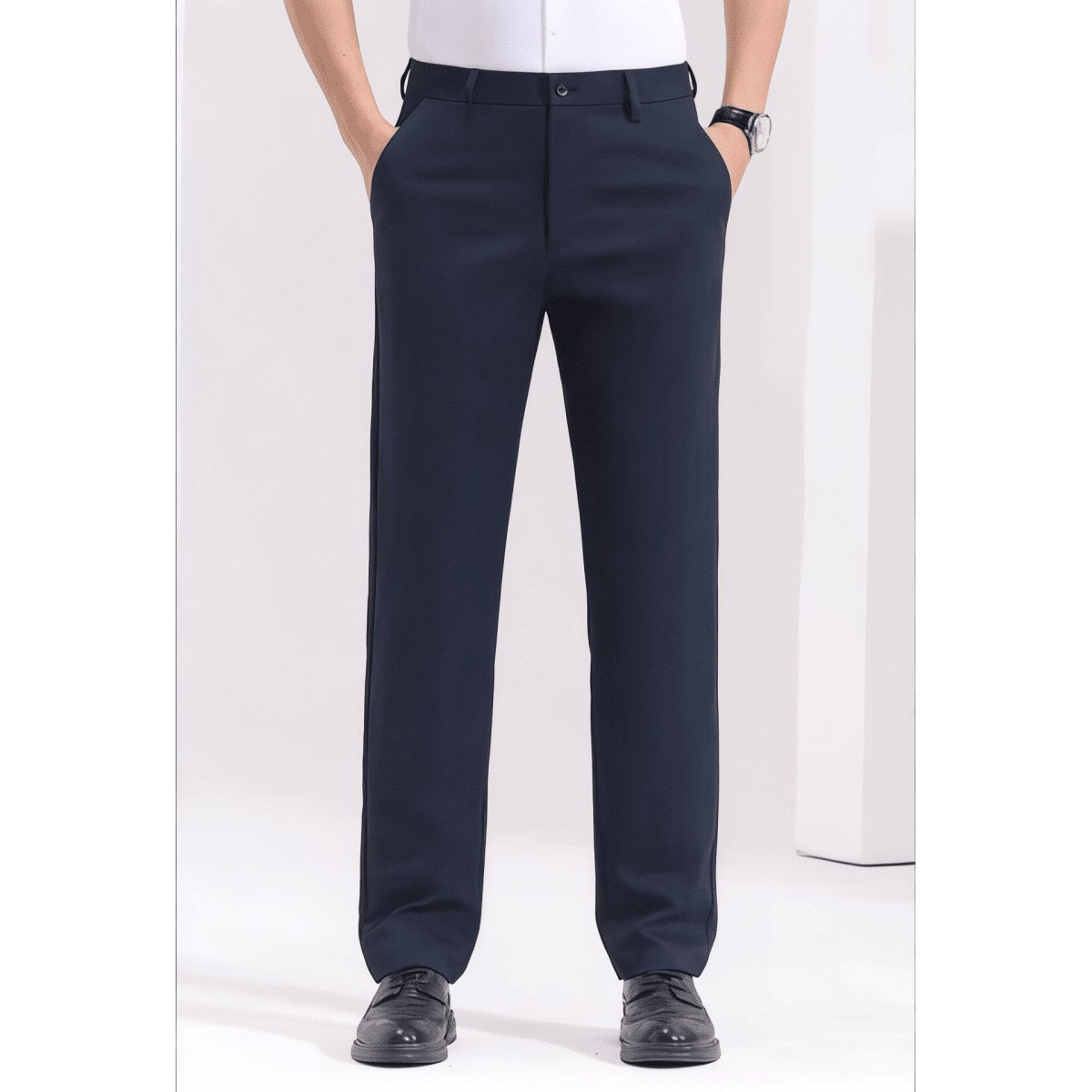 Men's navy blue shirt and navy blue trousers set