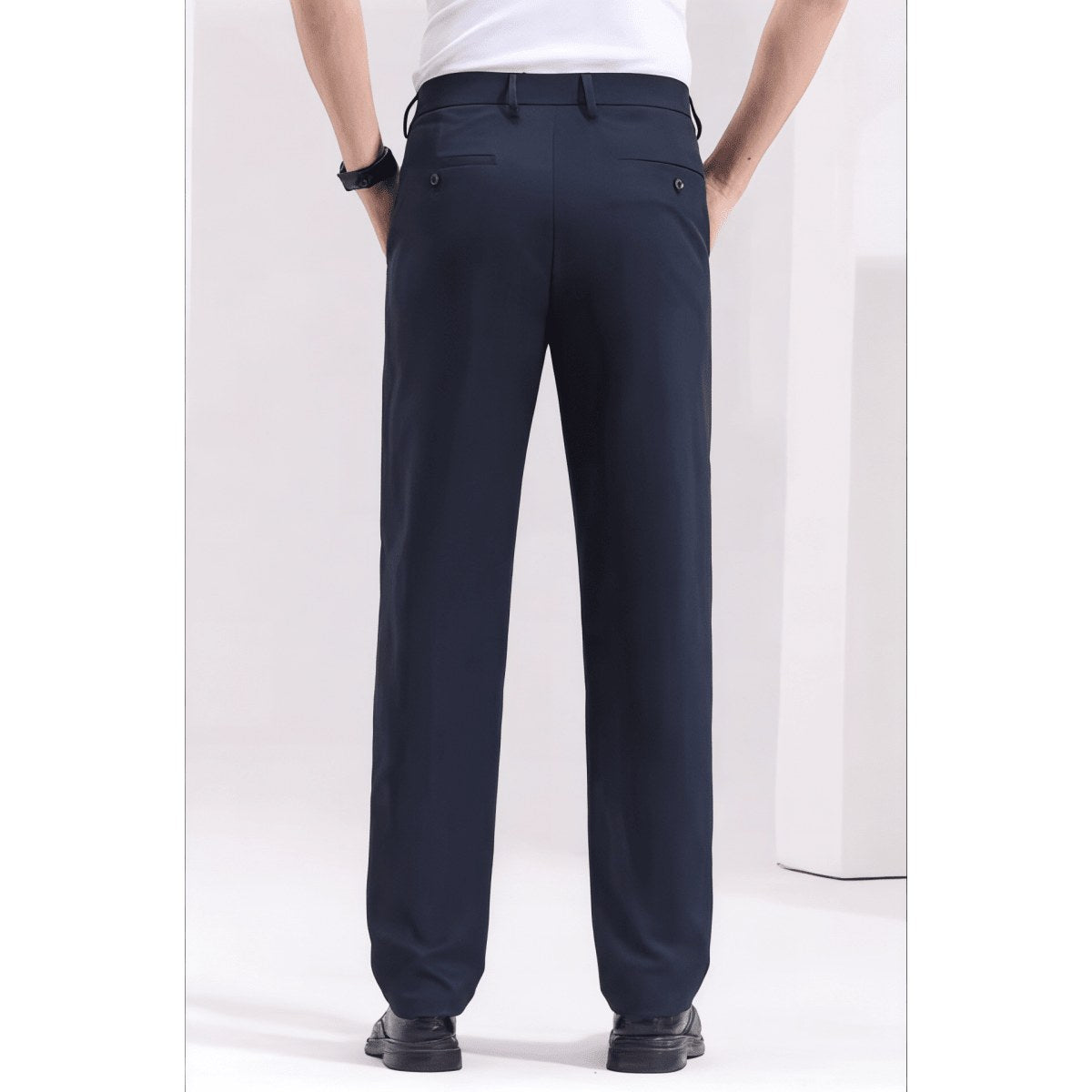 Men's navy blue shirt and navy blue trousers set