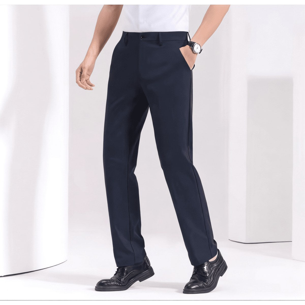 Men's navy blue shirt and navy blue trousers set