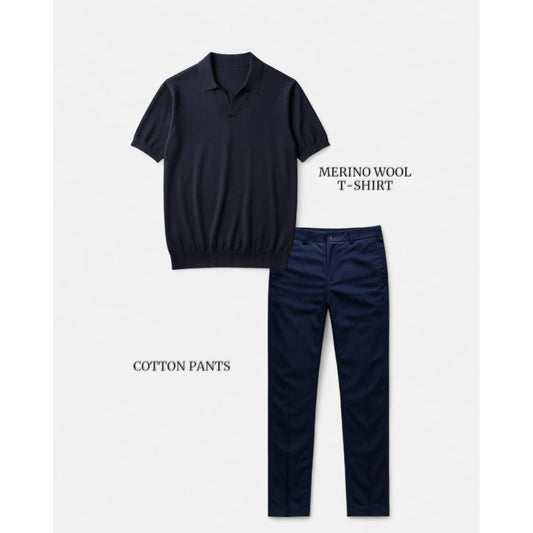 Men's navy blue t-shirt and navy blue pants set