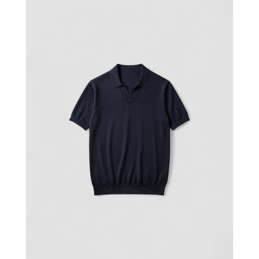Men's navy blue t-shirt and white pants set