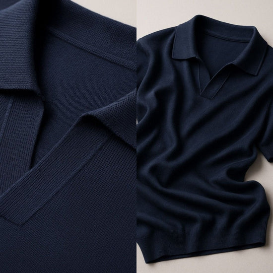 Men's navy blue t-shirt and white pants set