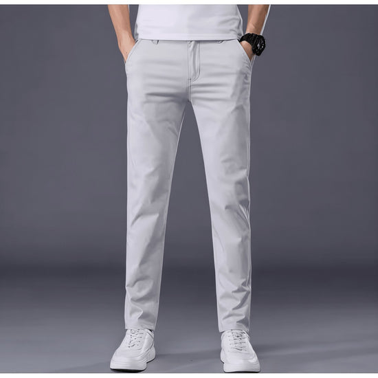 Men's navy blue t-shirt and white pants set