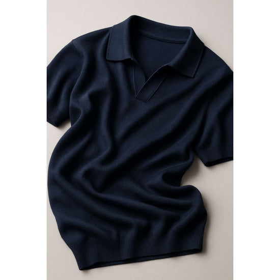 Men's navy blue t-shirt and white pants set