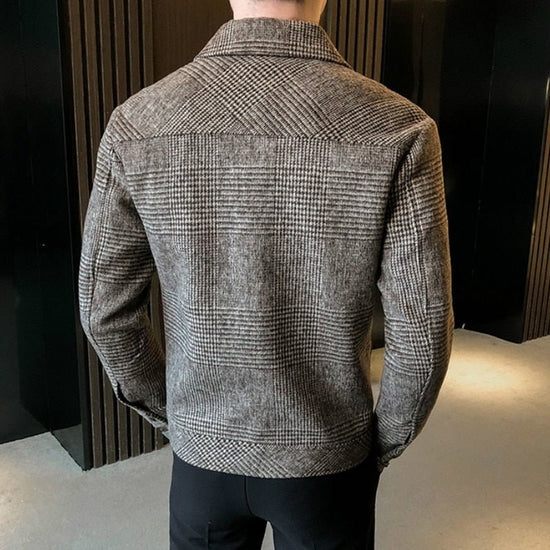 Men's patchwork pattern coat