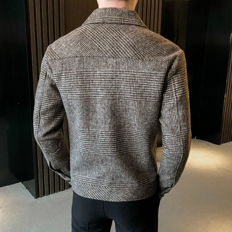 Men's patchwork pattern coat