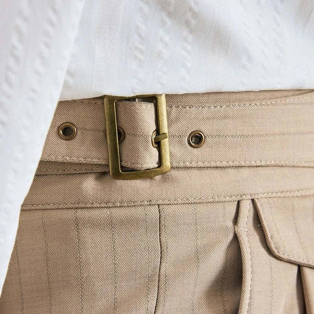Men's Polyester High-Waist Business Trousers