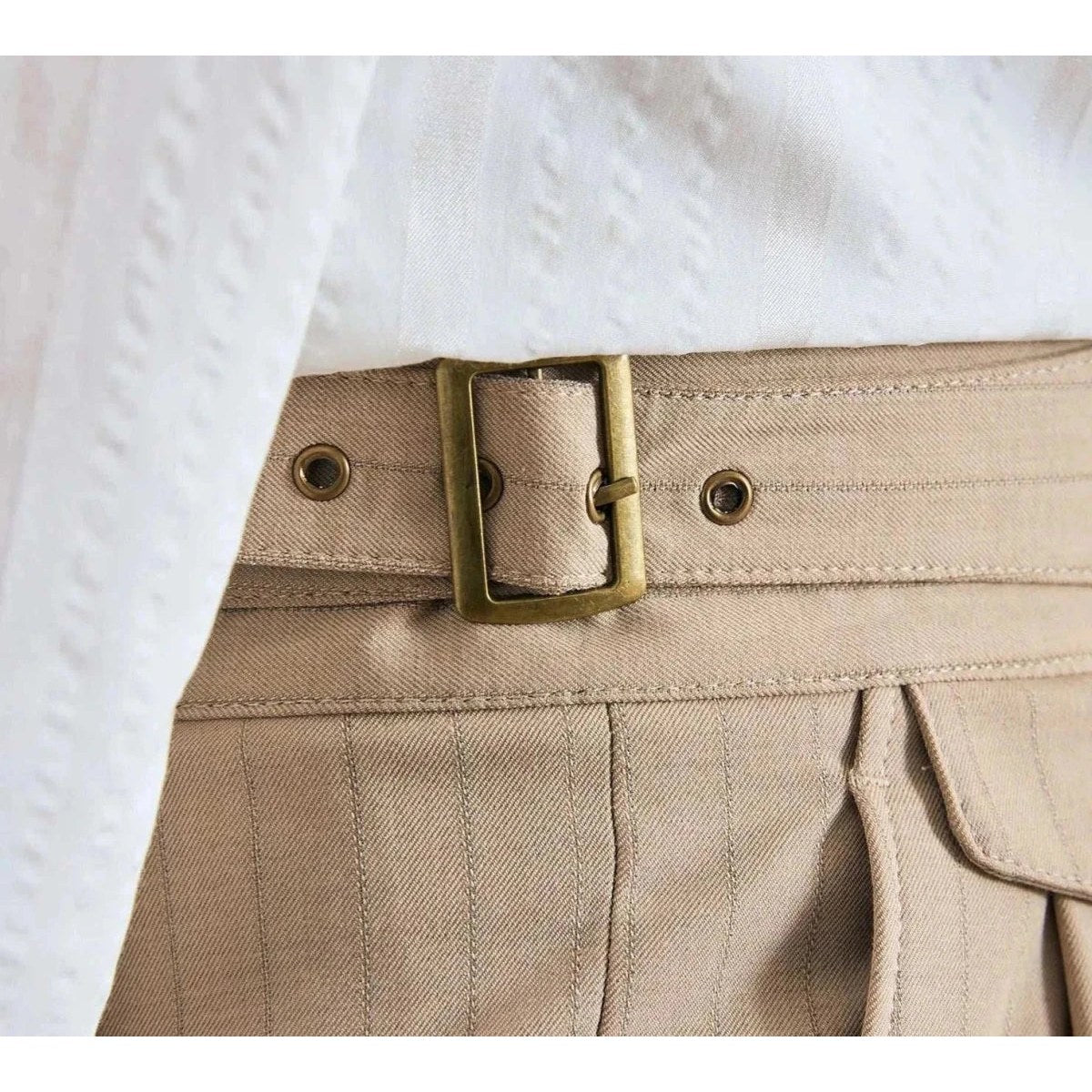 Men's Polyester High-Waist Business Trousers