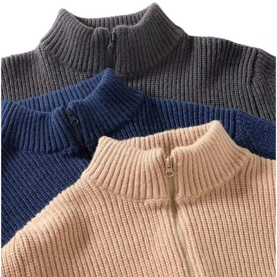 Men's polyester stand-collar zip jacket