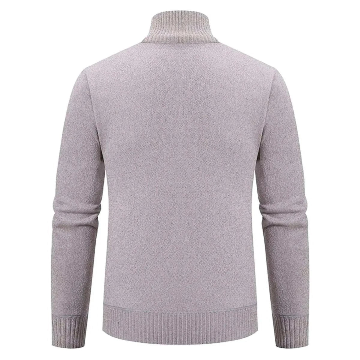 Men's polyester stand-collar zip sweater