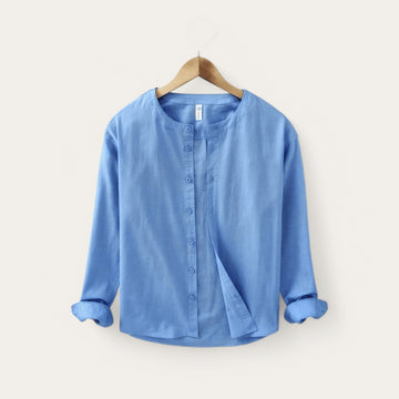 Men's relaxed-fit cotton-linen shirt