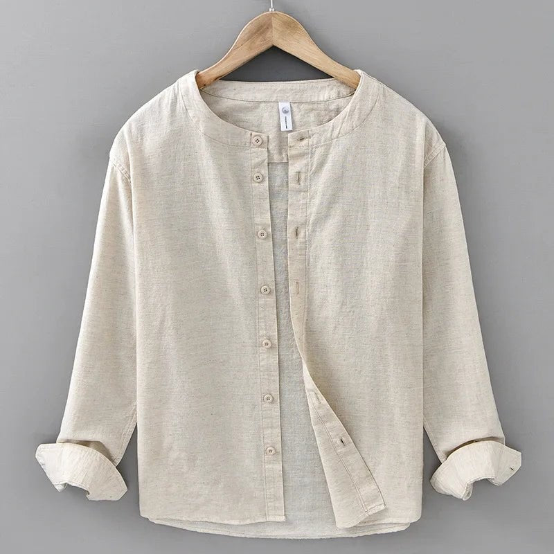 Men's relaxed-fit cotton-linen shirt