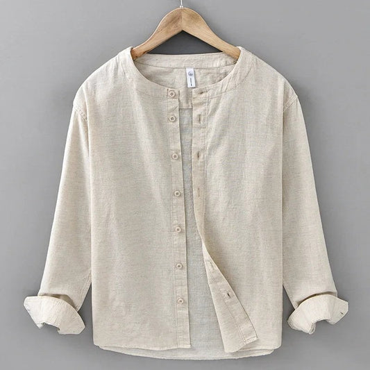 Men's relaxed-fit cotton-linen shirt