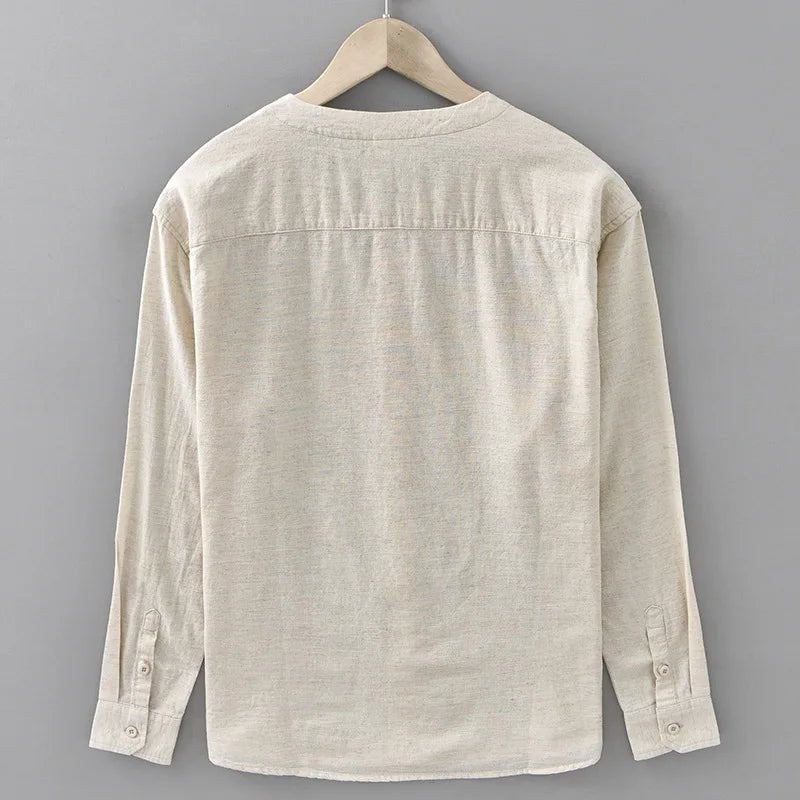 Men's relaxed-fit cotton-linen shirt