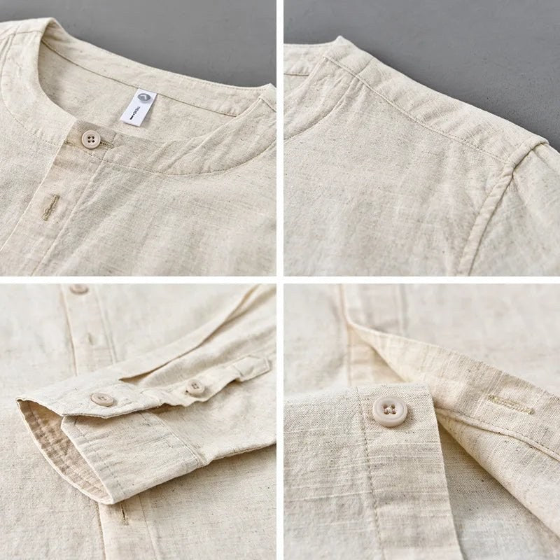Men's relaxed-fit cotton-linen shirt