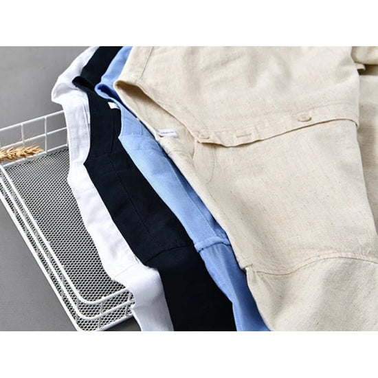 Men's relaxed-fit cotton-linen shirt
