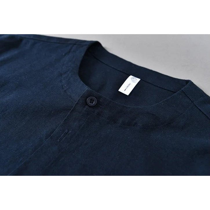 Men's relaxed-fit cotton-linen shirt