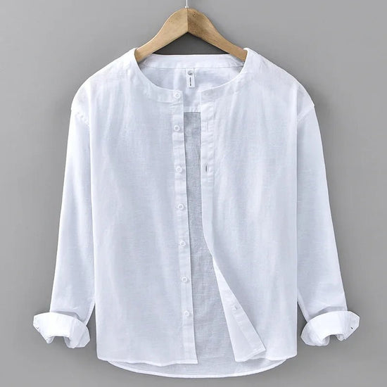 Men's relaxed-fit cotton-linen shirt