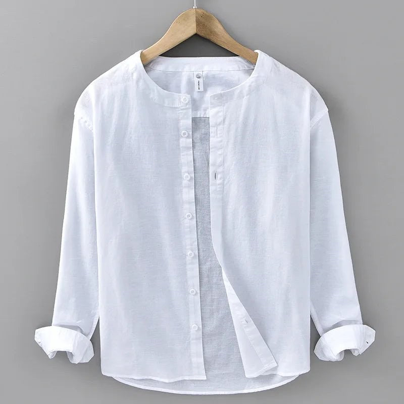 Men's relaxed-fit cotton-linen shirt