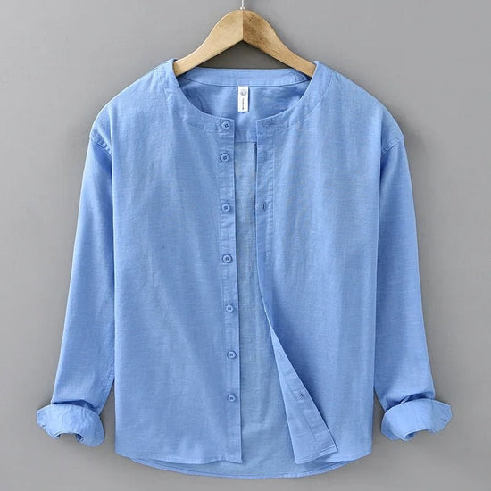 Men's relaxed-fit cotton-linen shirt