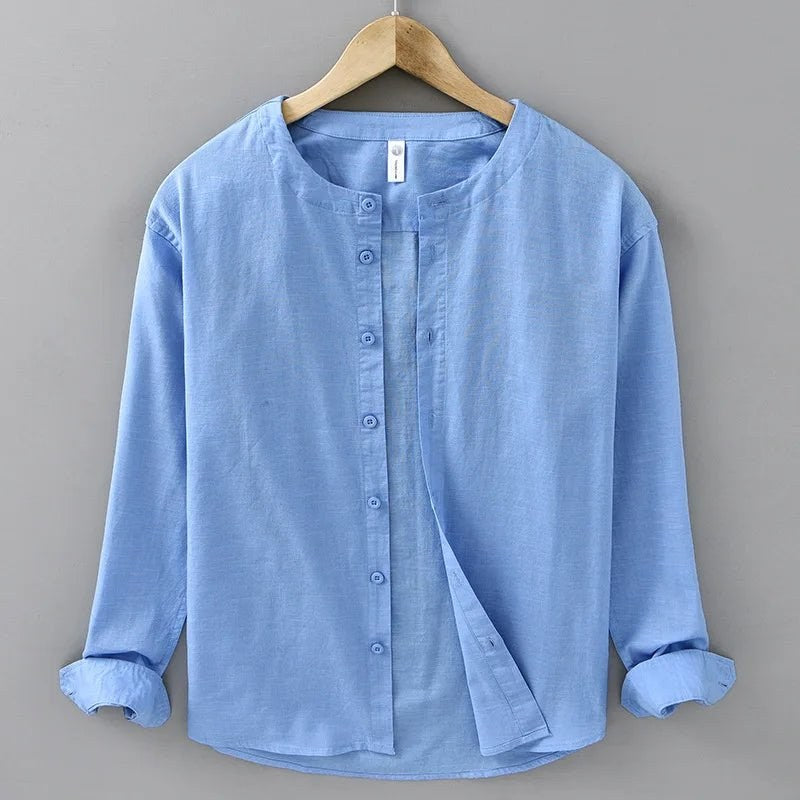 Men's relaxed-fit cotton-linen shirt