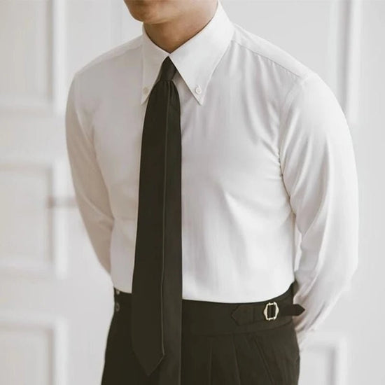 Men's retro coffee-tone business shirt