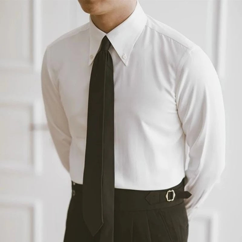 Men's retro coffee-tone business shirt