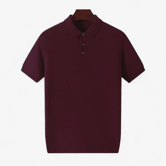 Men's Silk-Wool Knit Polo Shirt