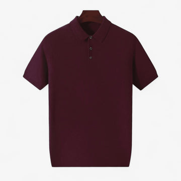 Men's Silk-Wool Knit Polo Shirt