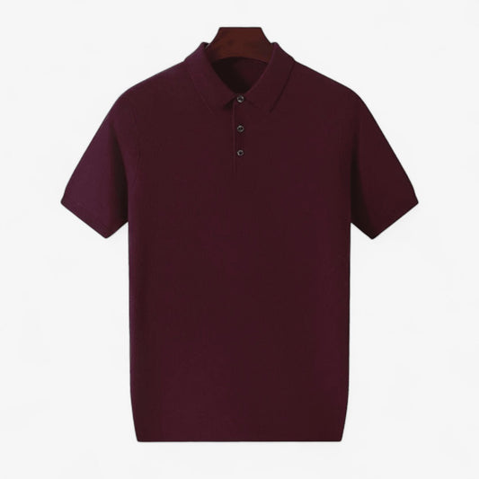Men's Silk-Wool Knit Polo Shirt