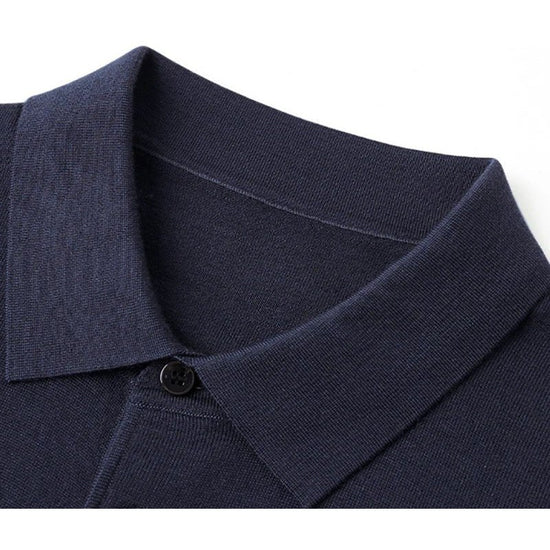 Men's Silk-Wool Knit Polo Shirt