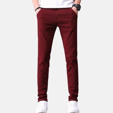 Men's slim-fit stretch cotton trousers