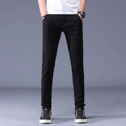 Men's slim-fit stretch cotton trousers