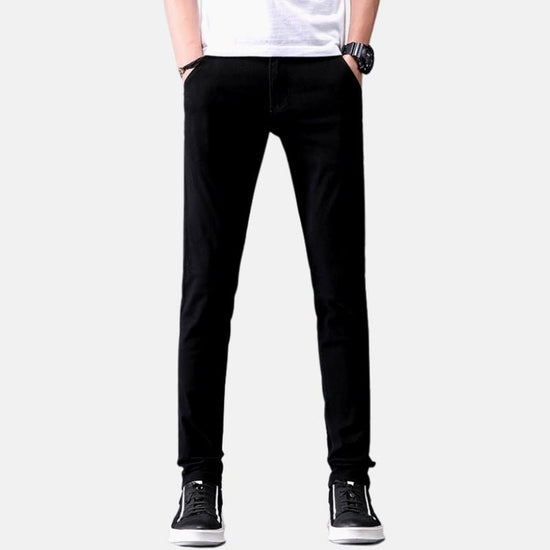 Men's slim-fit stretch cotton trousers