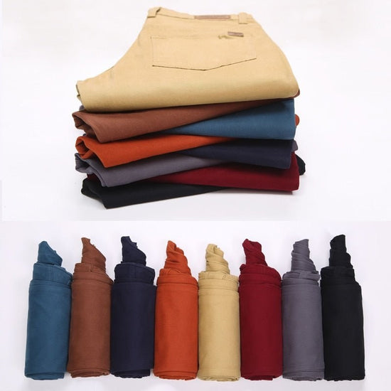 Men's slim-fit stretch cotton trousers