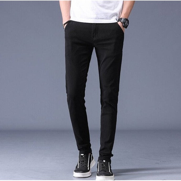Men's slim-fit stretch cotton trousers