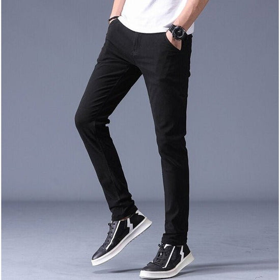 Men's slim-fit stretch cotton trousers