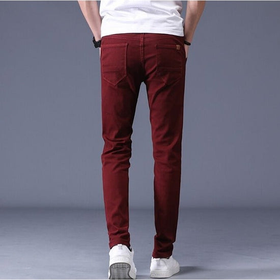 Men's slim-fit stretch cotton trousers