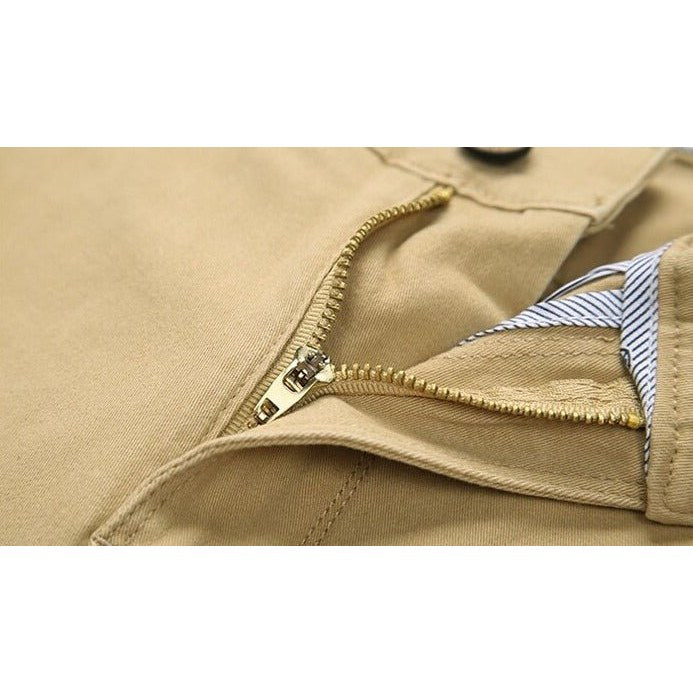 Men's slim-fit stretch cotton trousers