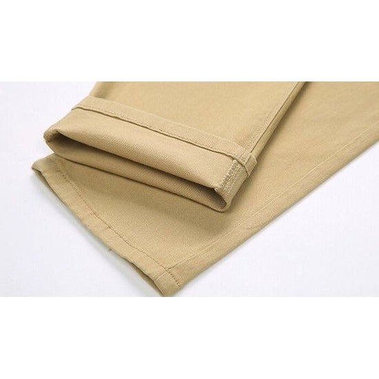 Men's slim-fit stretch cotton trousers