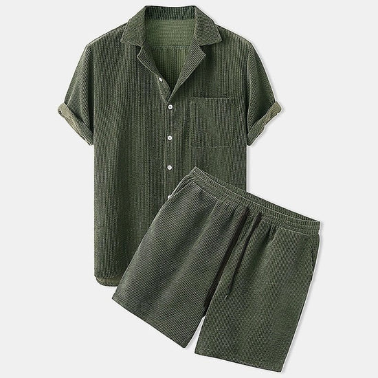 Men's Solid T-Shirt and Shorts Set