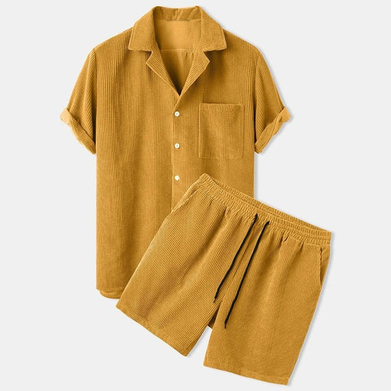 Men's Solid T-Shirt and Shorts Set