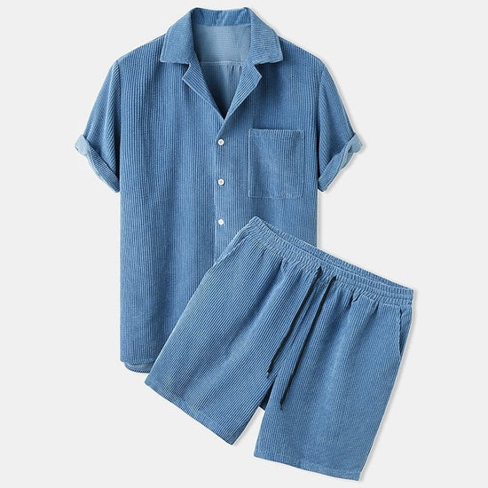 Men's Solid T-Shirt and Shorts Set