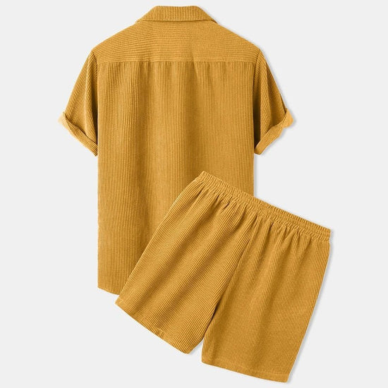 Men's Solid T-Shirt and Shorts Set