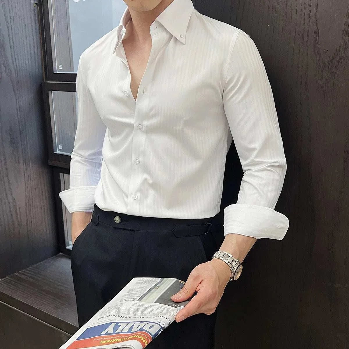 Men's Stretch Slim-Fit Business Shirt