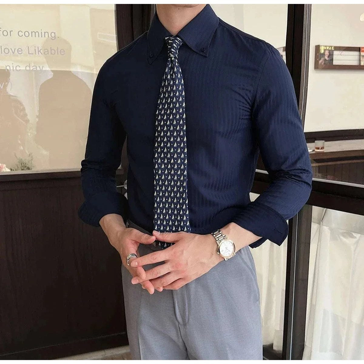 Men's Stretch Slim-Fit Business Shirt
