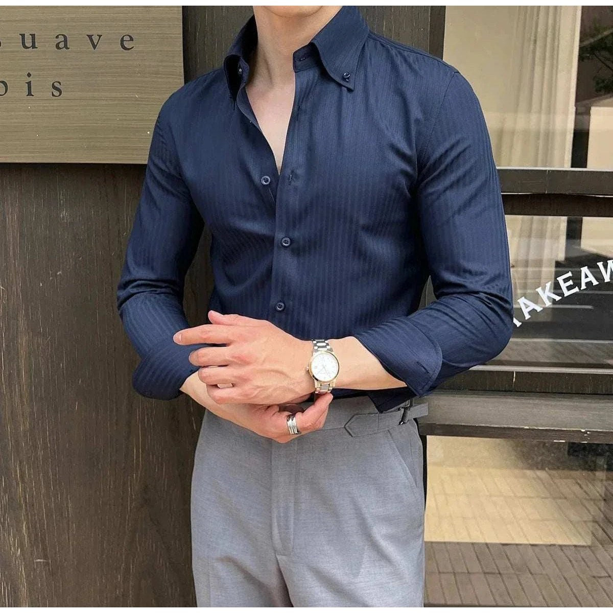 Men's Stretch Slim-Fit Business Shirt