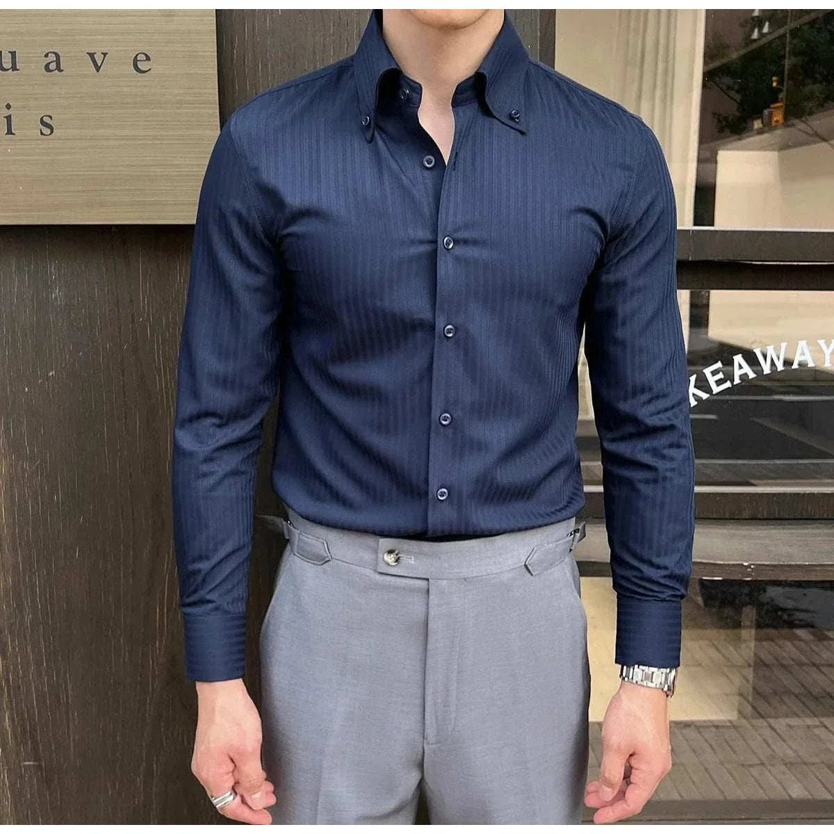 Men's Stretch Slim-Fit Business Shirt