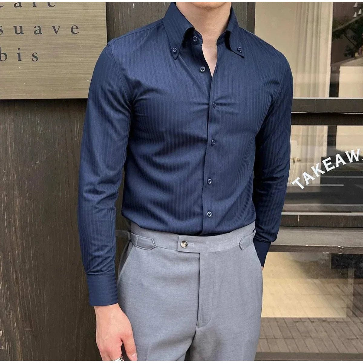 Men's Stretch Slim-Fit Business Shirt