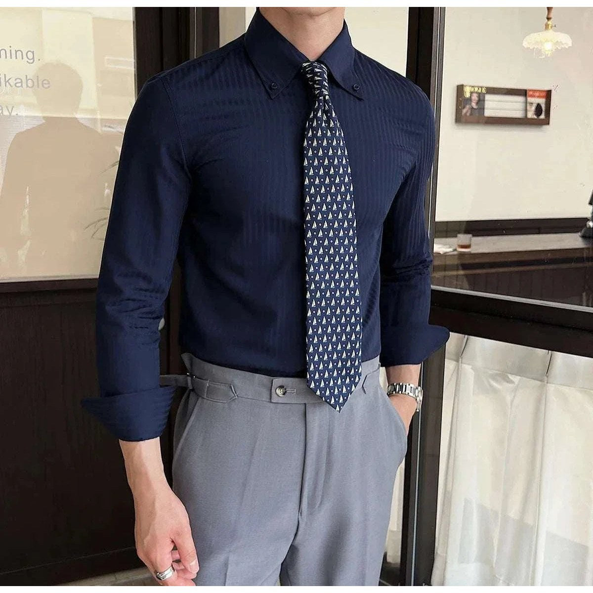 Men's Stretch Slim-Fit Business Shirt